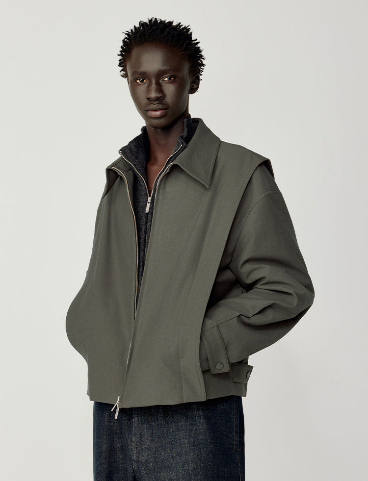 Wide Double-Zipper Jacket