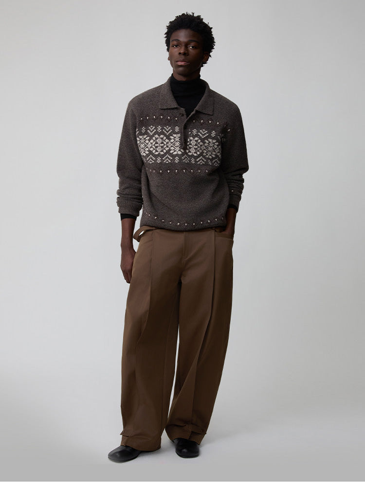 Polo Neck Pullover Sweater