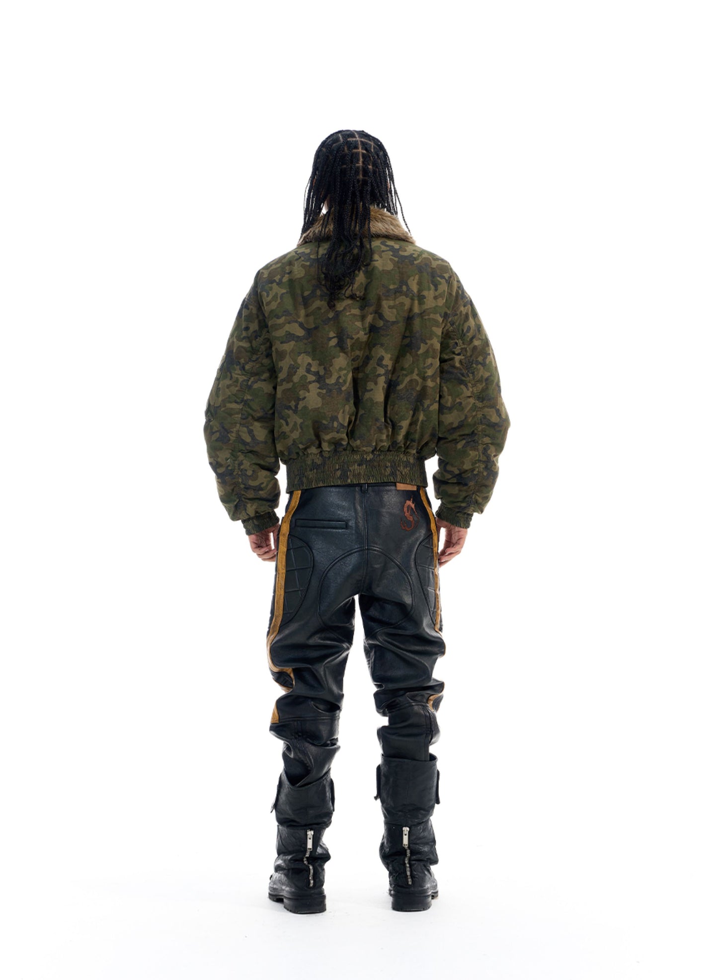 Distressed Leather Pants