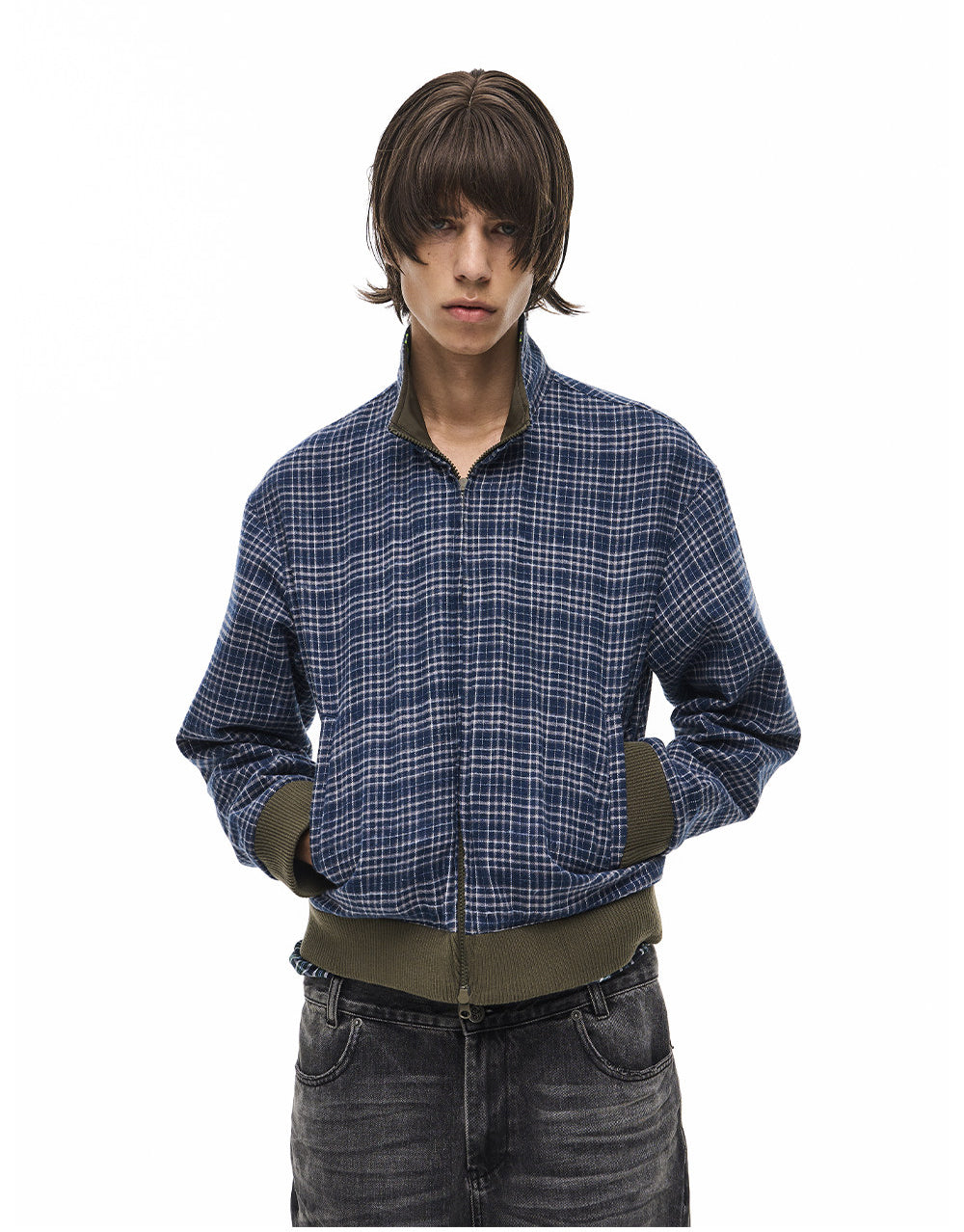 Vintage Reversible Stand-Collar Jacket