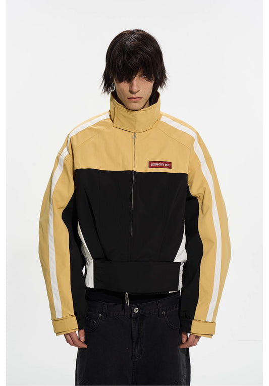 Sporty Patchwork Short Jacket