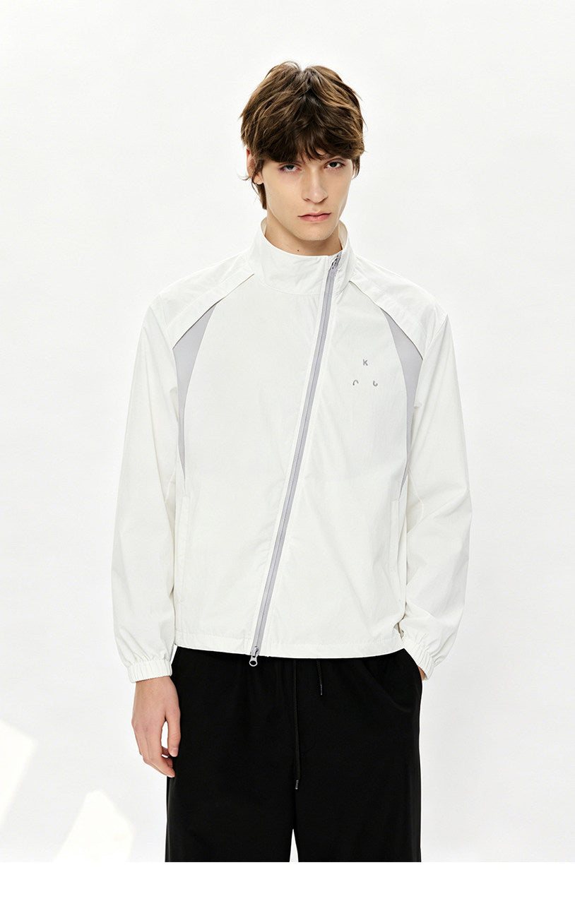 Stand-Up Collar Diagonal Zipper Sun Protection Jacket