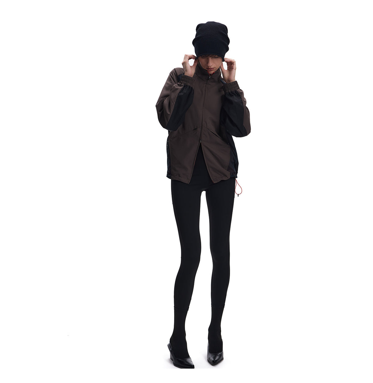 Contrast Mesh Double-Zip Jacket