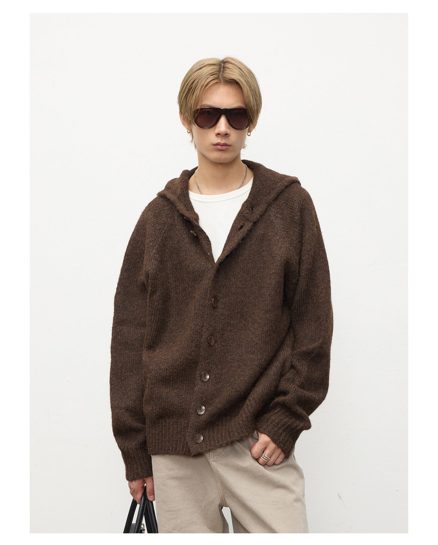 Mohair Hooded Cardigan