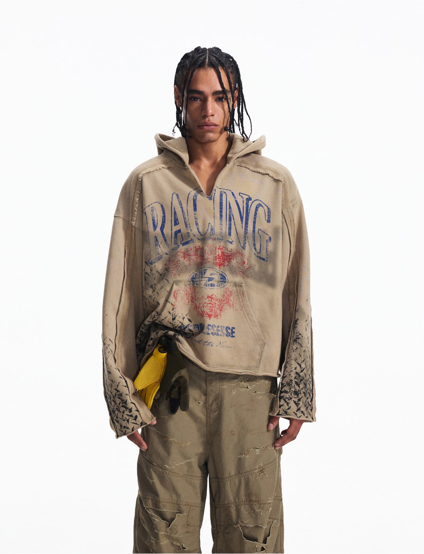 Racing Print Hooded Sweatshirt