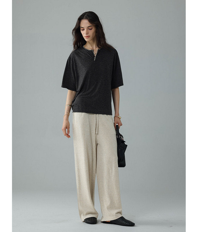 Overlock-stitched T-shirt