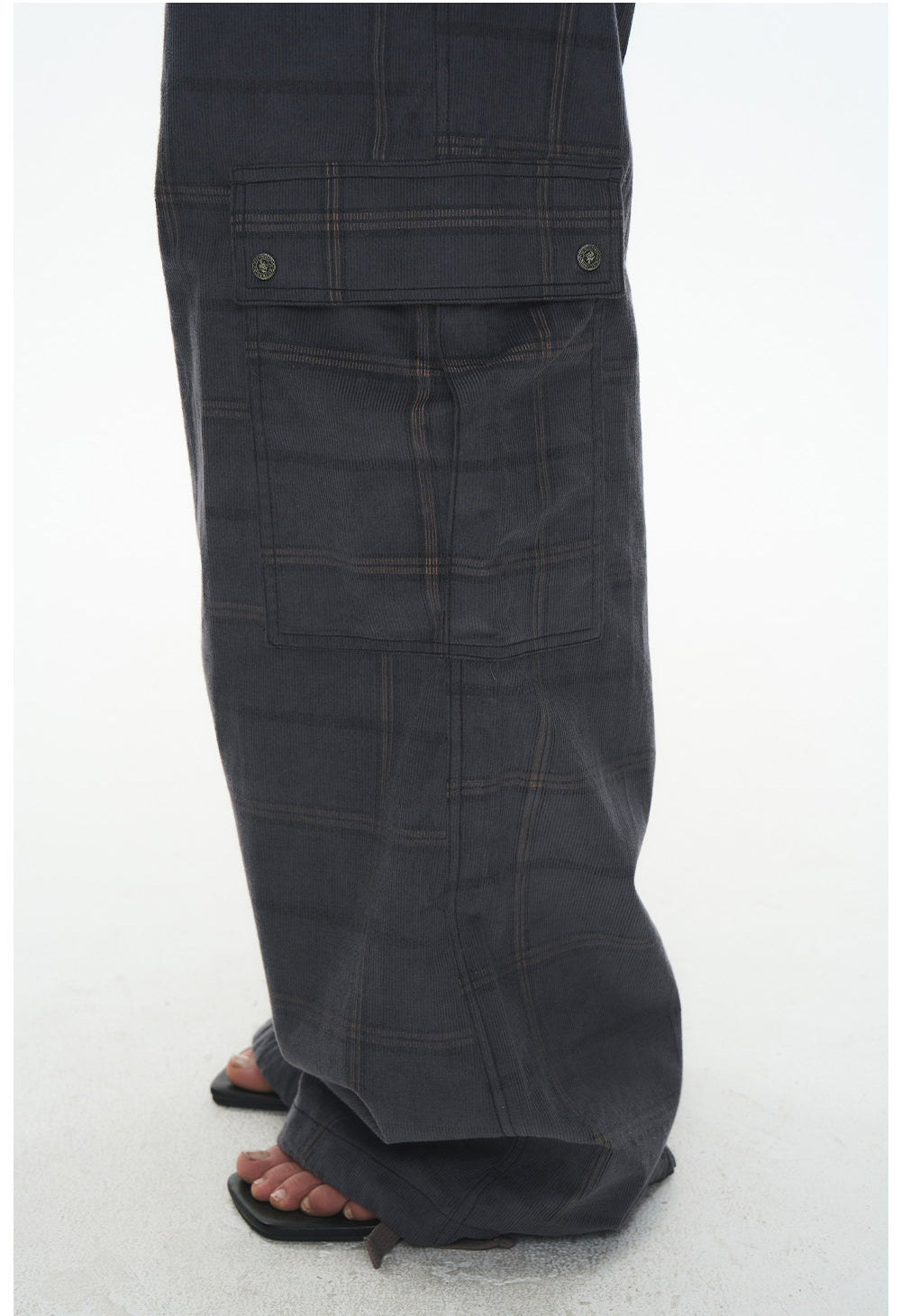 Checkered Corduroy Cargo Pants