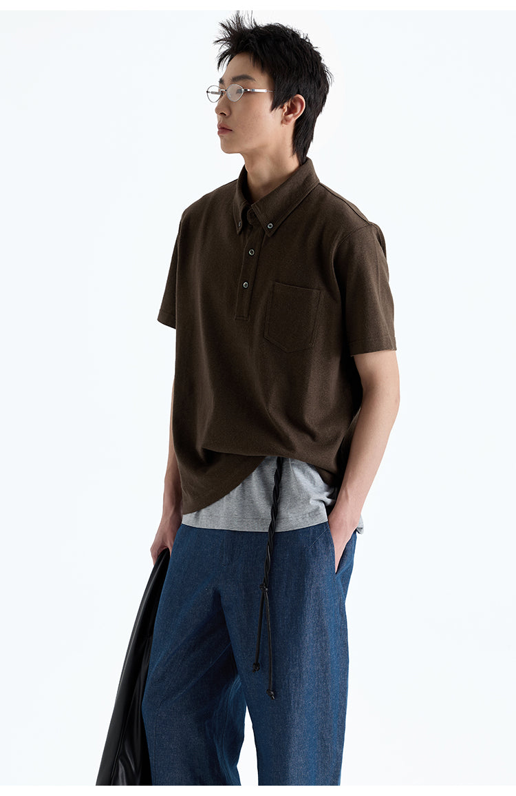 Cotton blend polo shirt