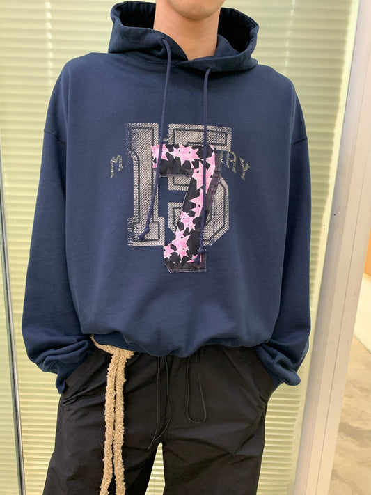 Printed Embroidered Hooded Sweatshirt