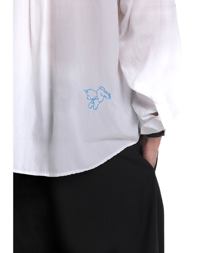 Country-Style Embroidered Casual Shirt