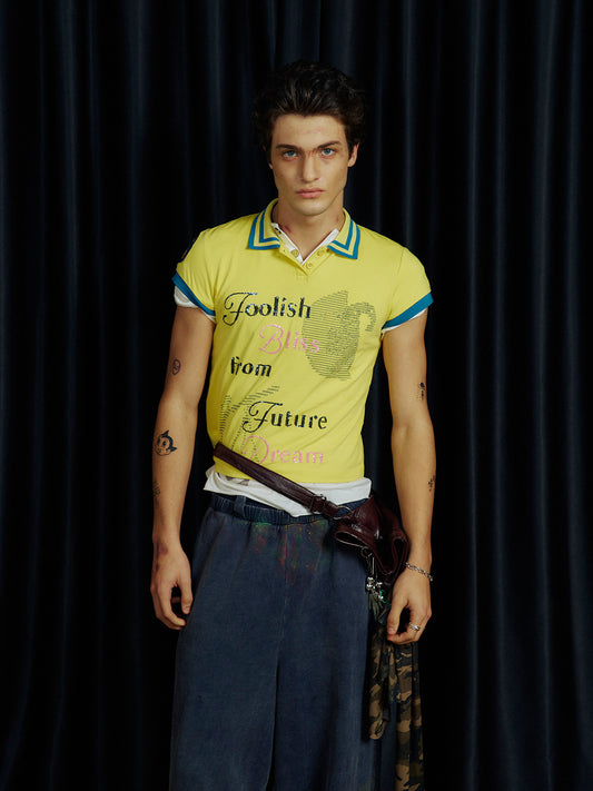 Vintage Color-Block Polo Shirt