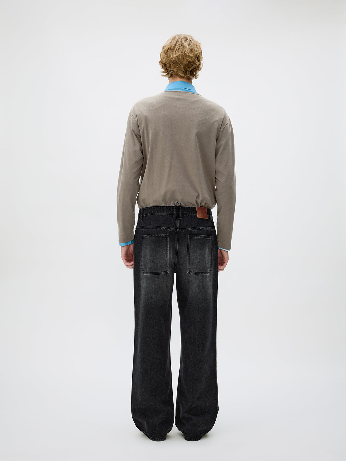 Wash-processed Straight-Leg Jeans