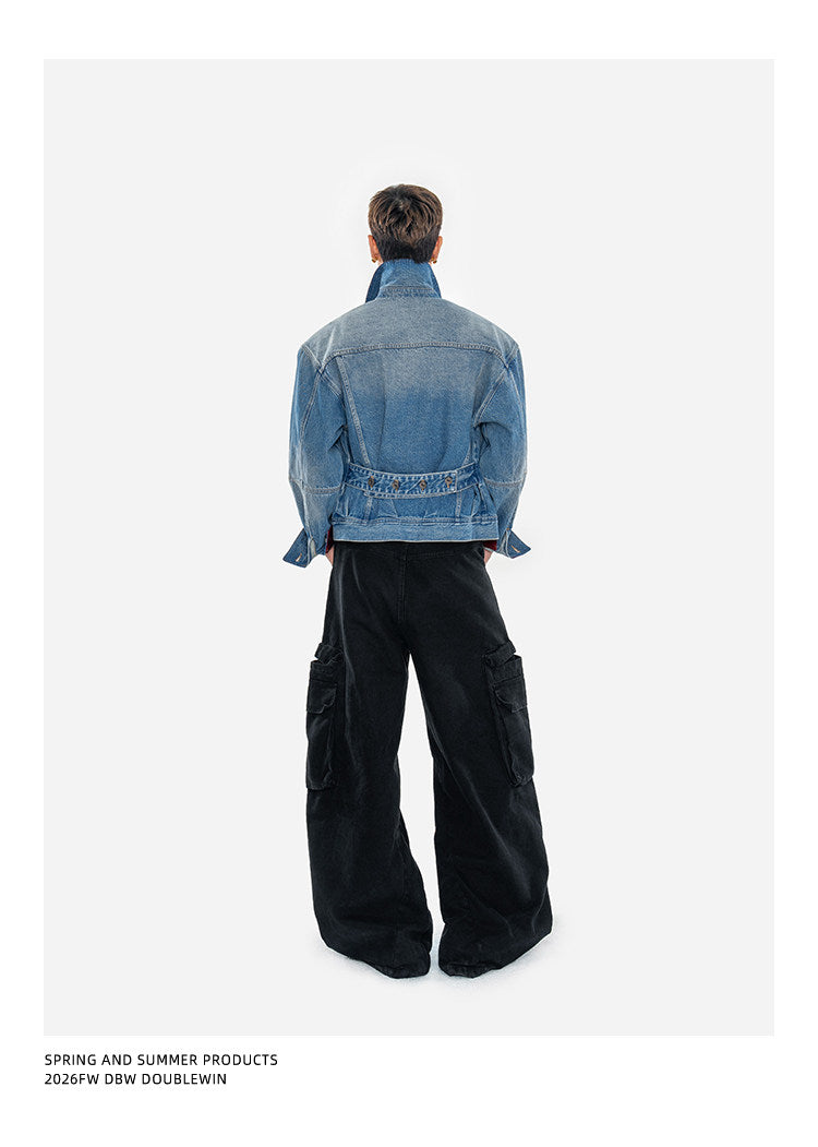 Oil-Waxed Leather Denim Jacket