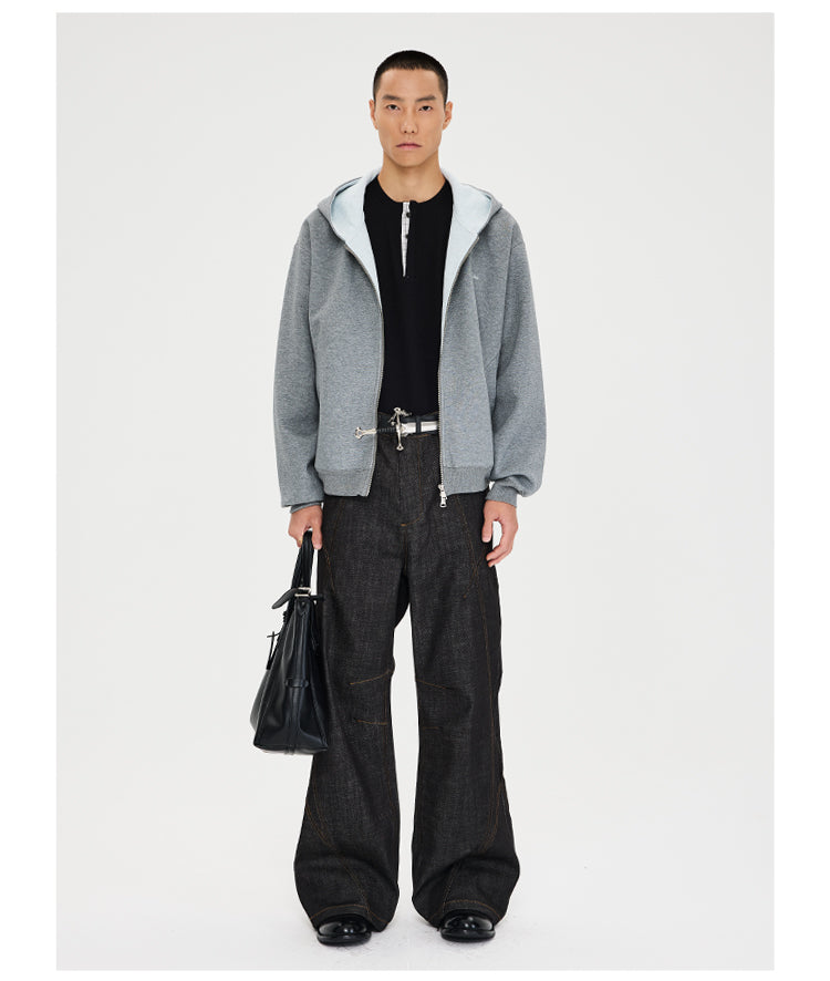 Zipper Hooded Sweatshirt