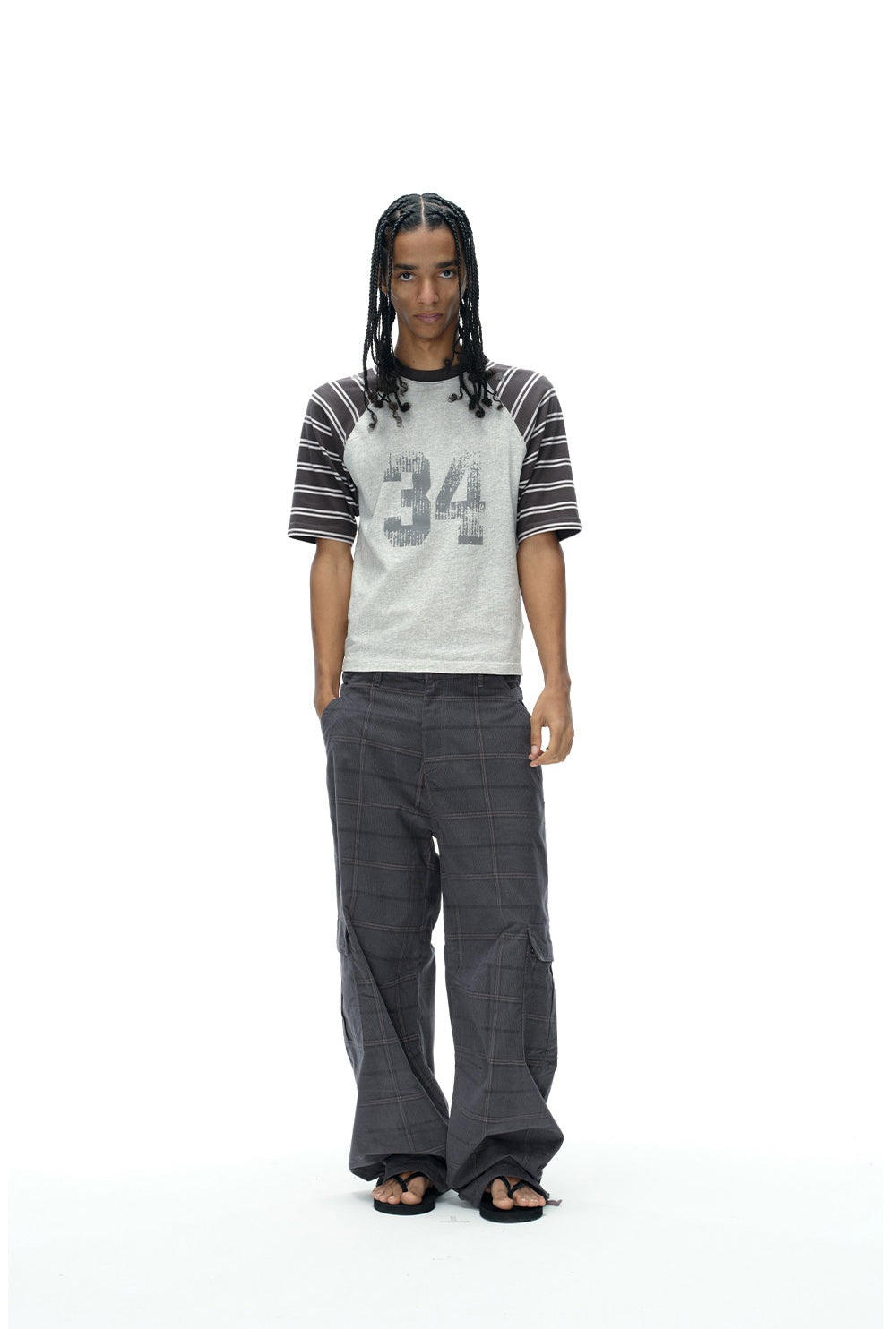 Checkered Corduroy Cargo Pants