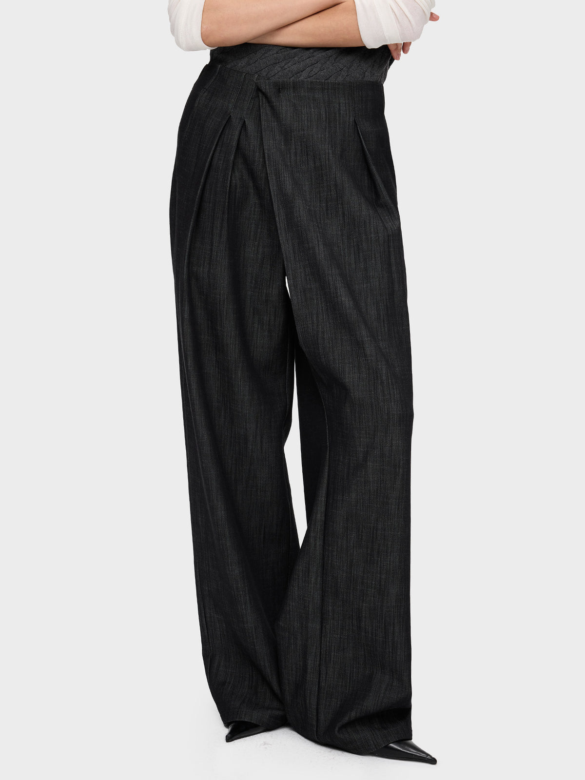 Faux Denim Straight-Leg Pants