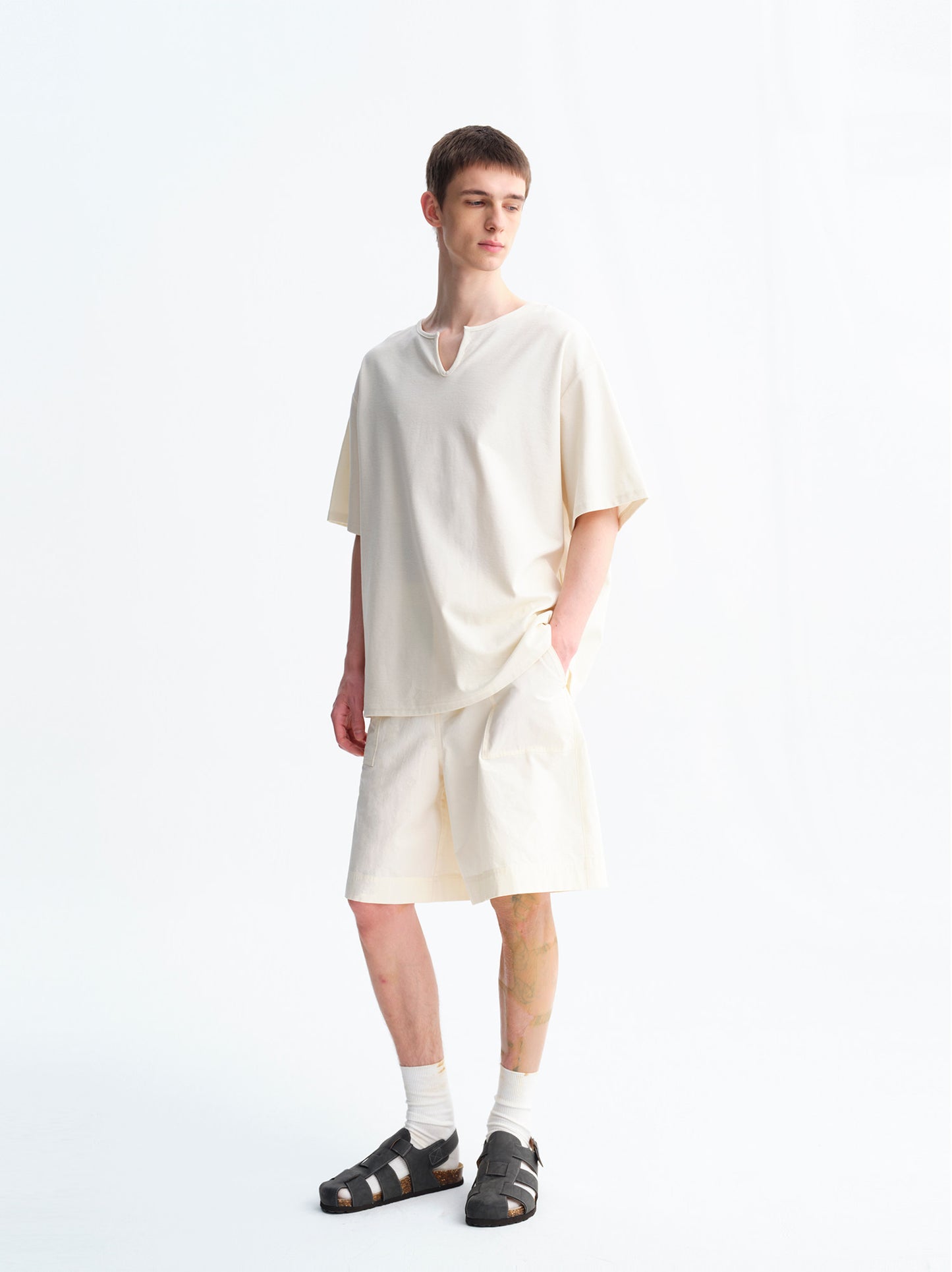 Matt-Finish Loose-Fit T-Shirt