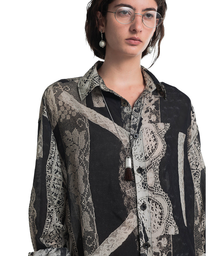 Rococo Retro Print Shirt