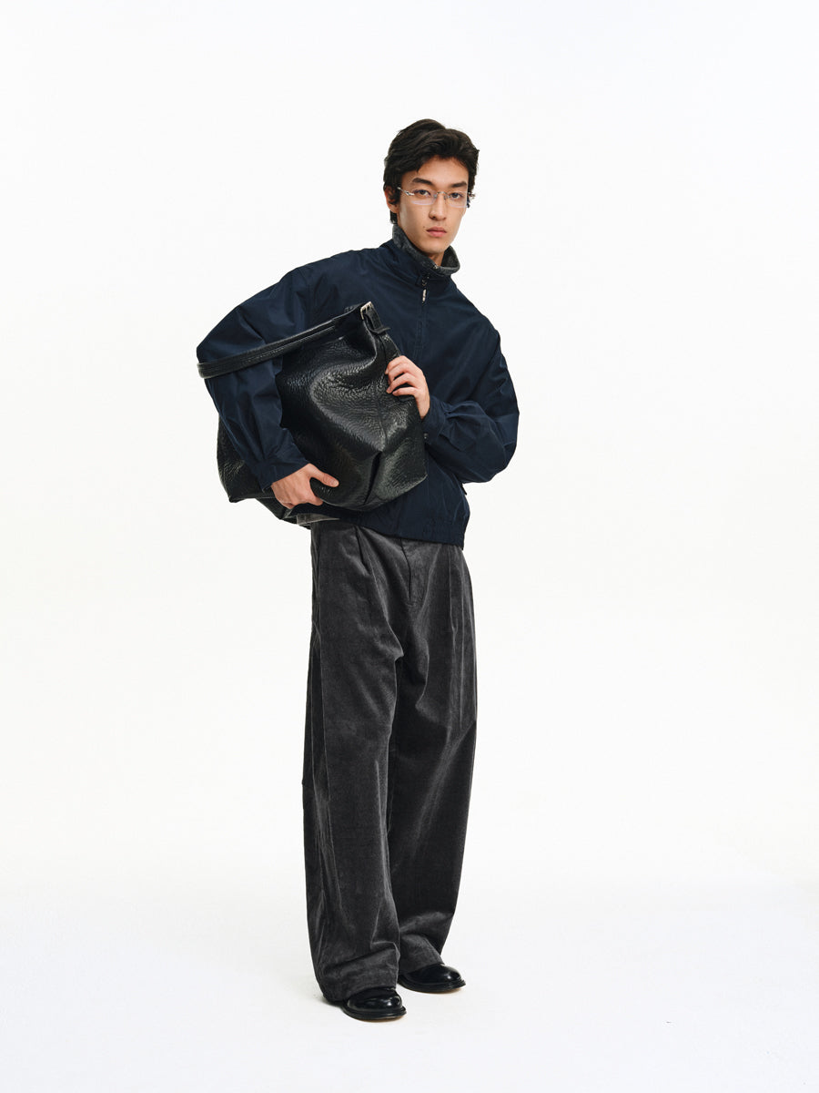 Double-Pleated Casual Pants