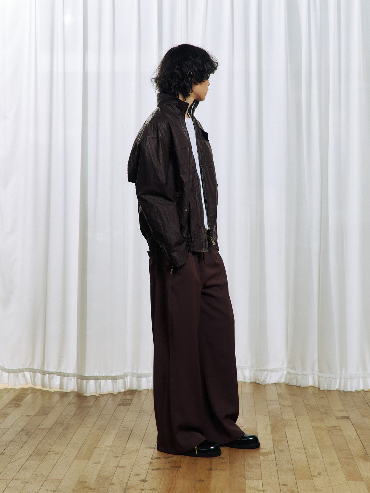 Waxed Leather Coated Jacket
