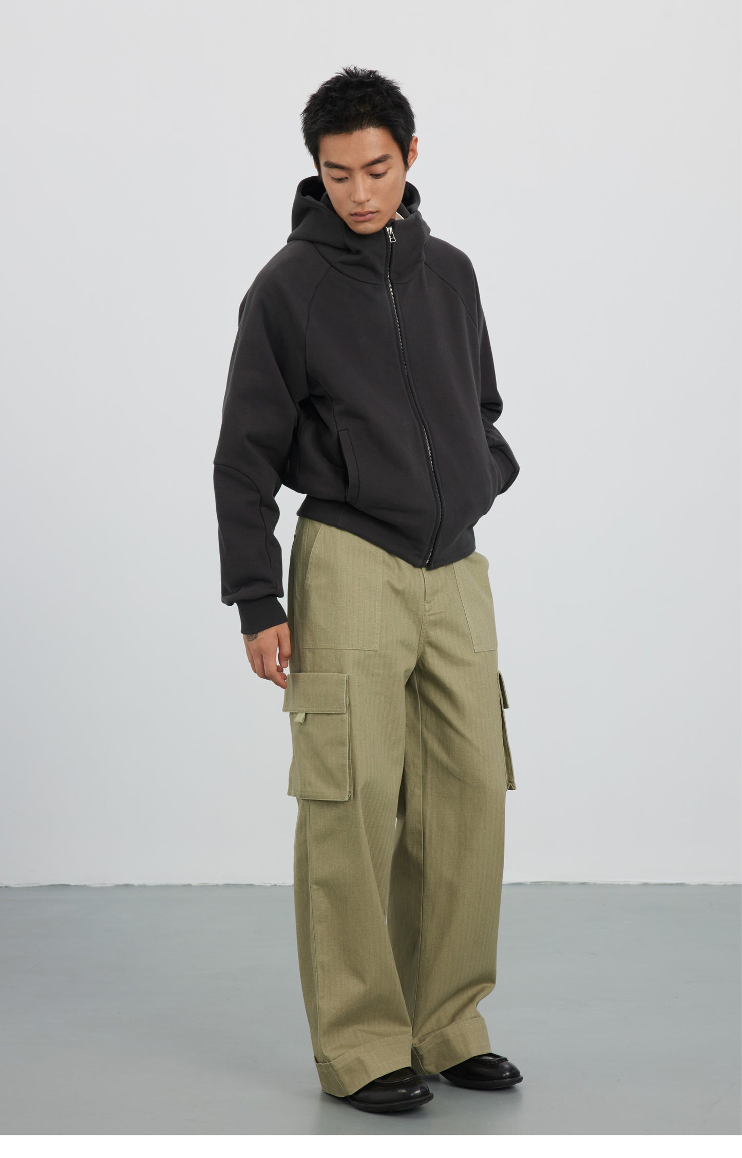 Turtleneck Hooded Sweatshirt