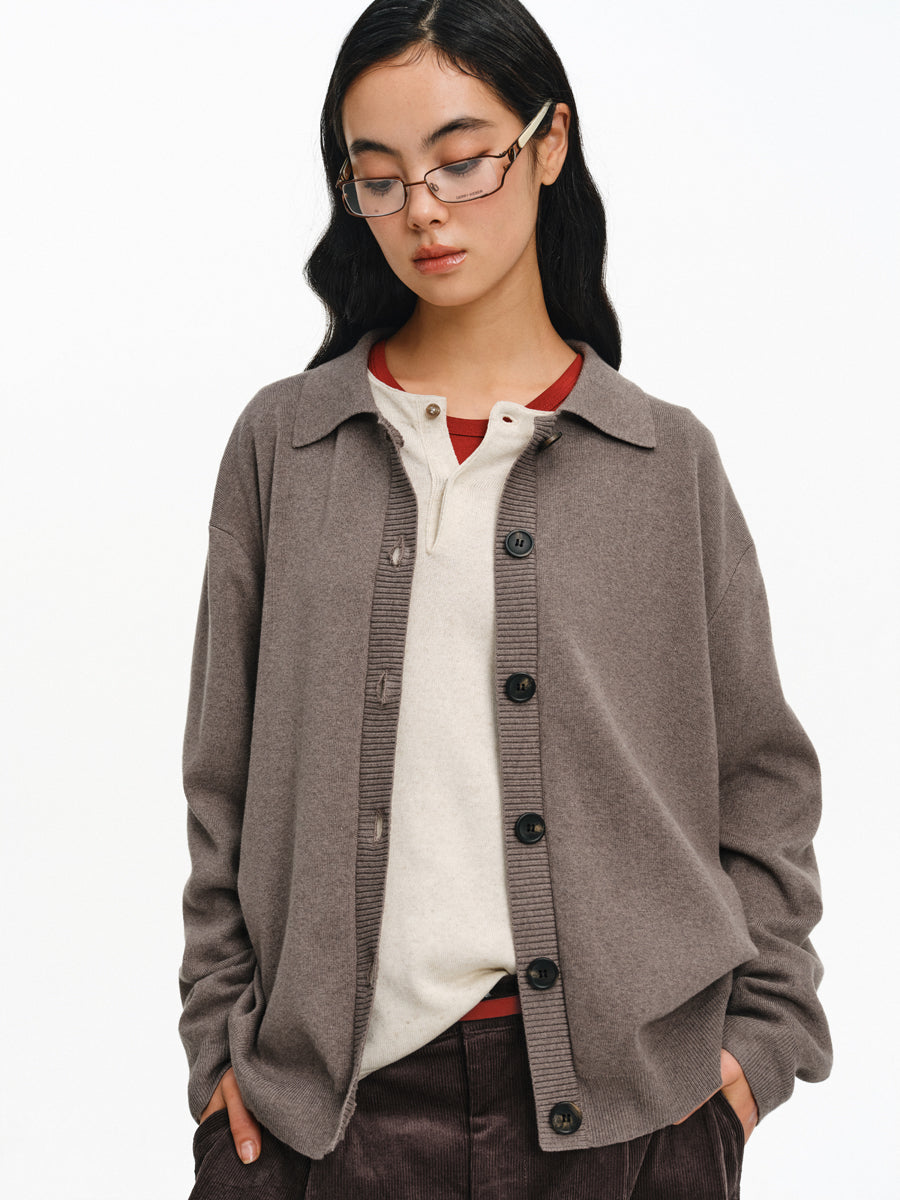 버튼 다운 카디건