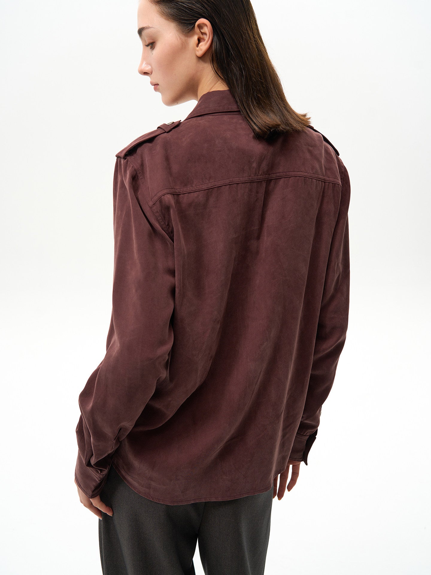 Ribbon Zipper Military Shirt