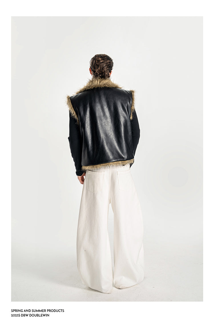 Leather Reversible Quilted Vest