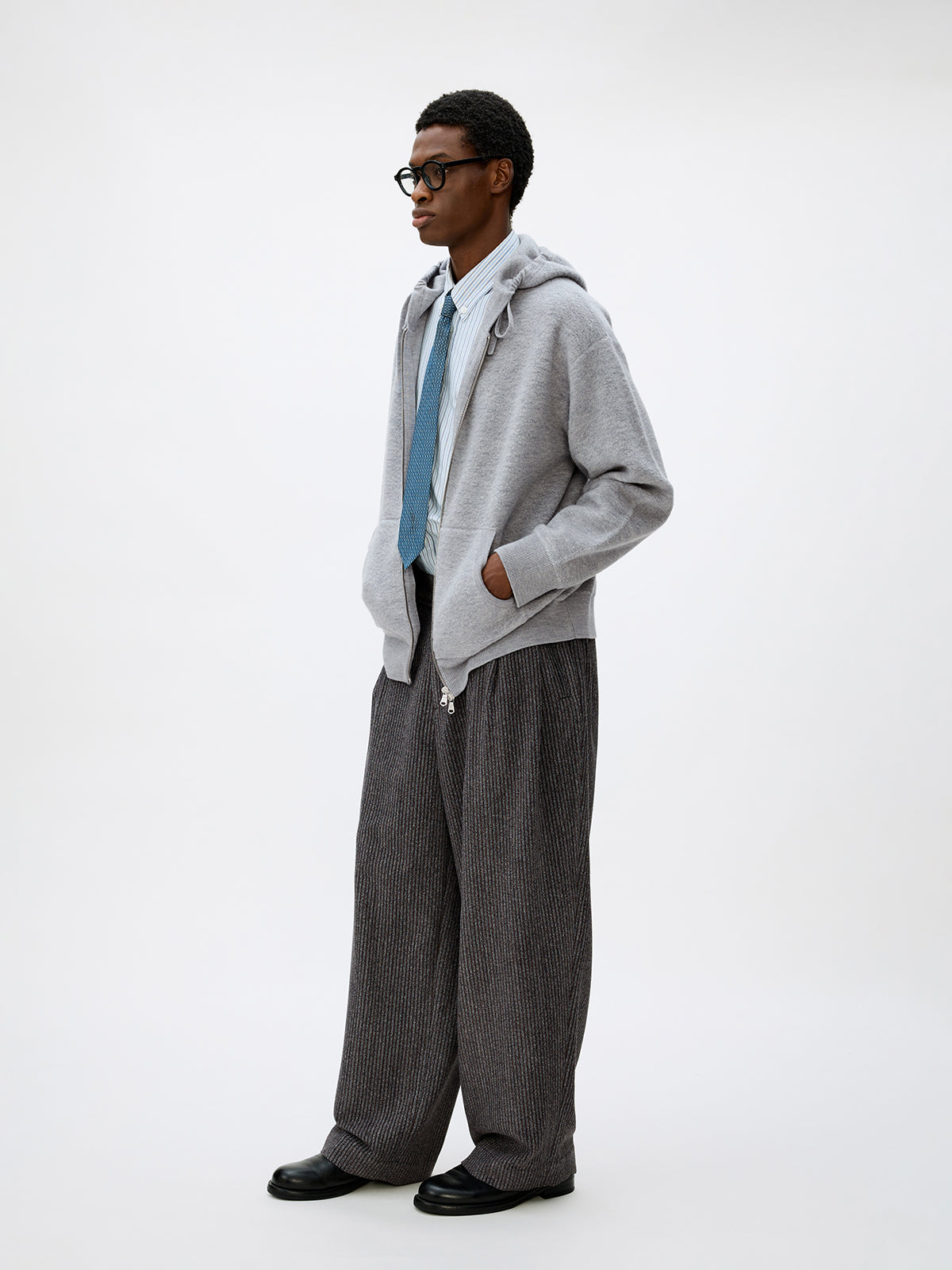 Zip-Up Hooded Cardigan