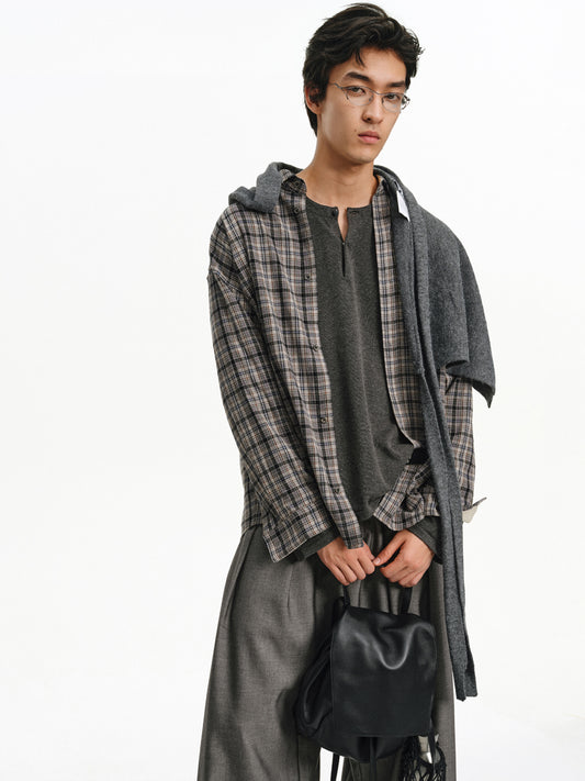 Contrast Color Casual Shirt