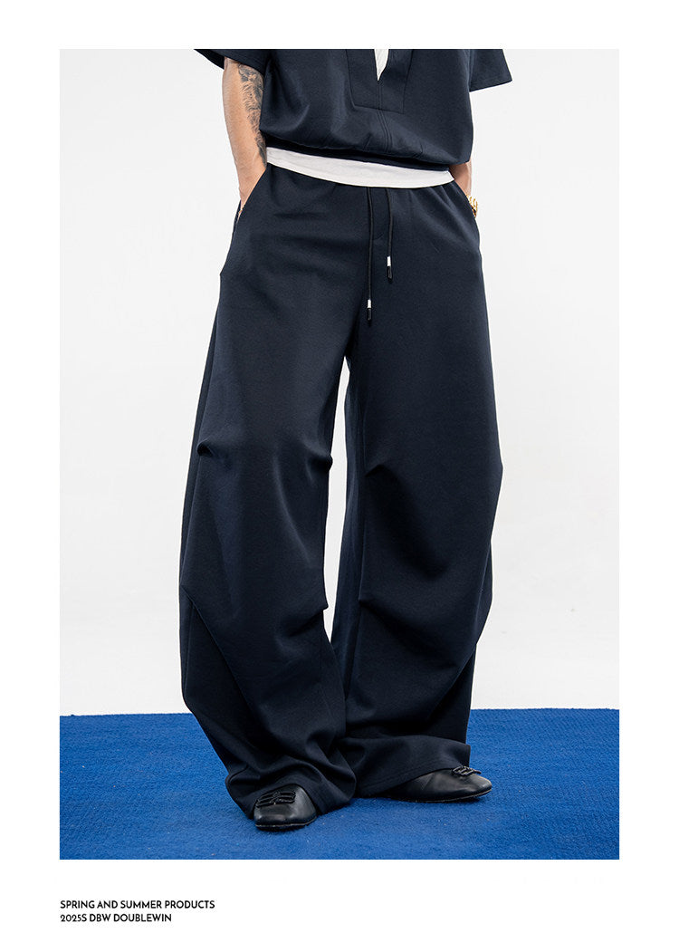 Casual Sweatpants with 3D-Structured Pleats