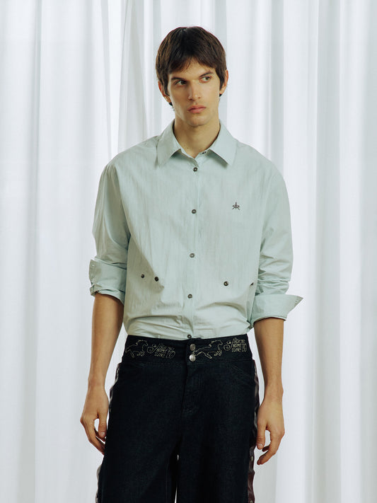 Embroidered Snap Button Shirt