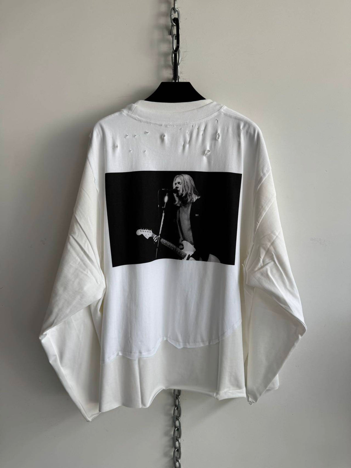 Double-Layer Patchwork Breakdown Silhouette T-Shirt