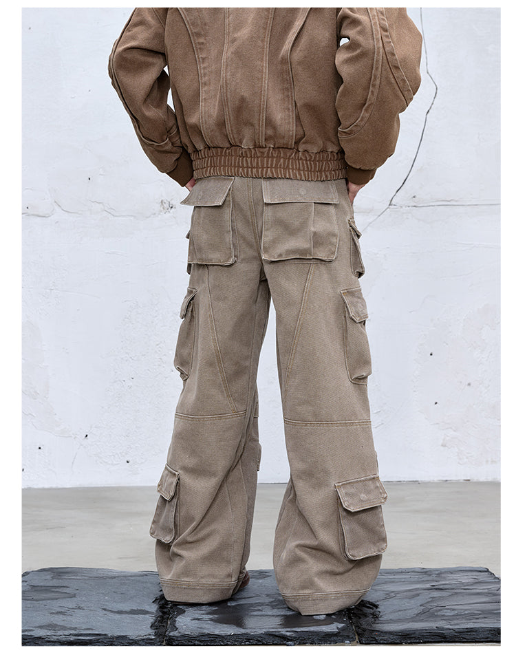 Heavyweight multi-pocket casual pants