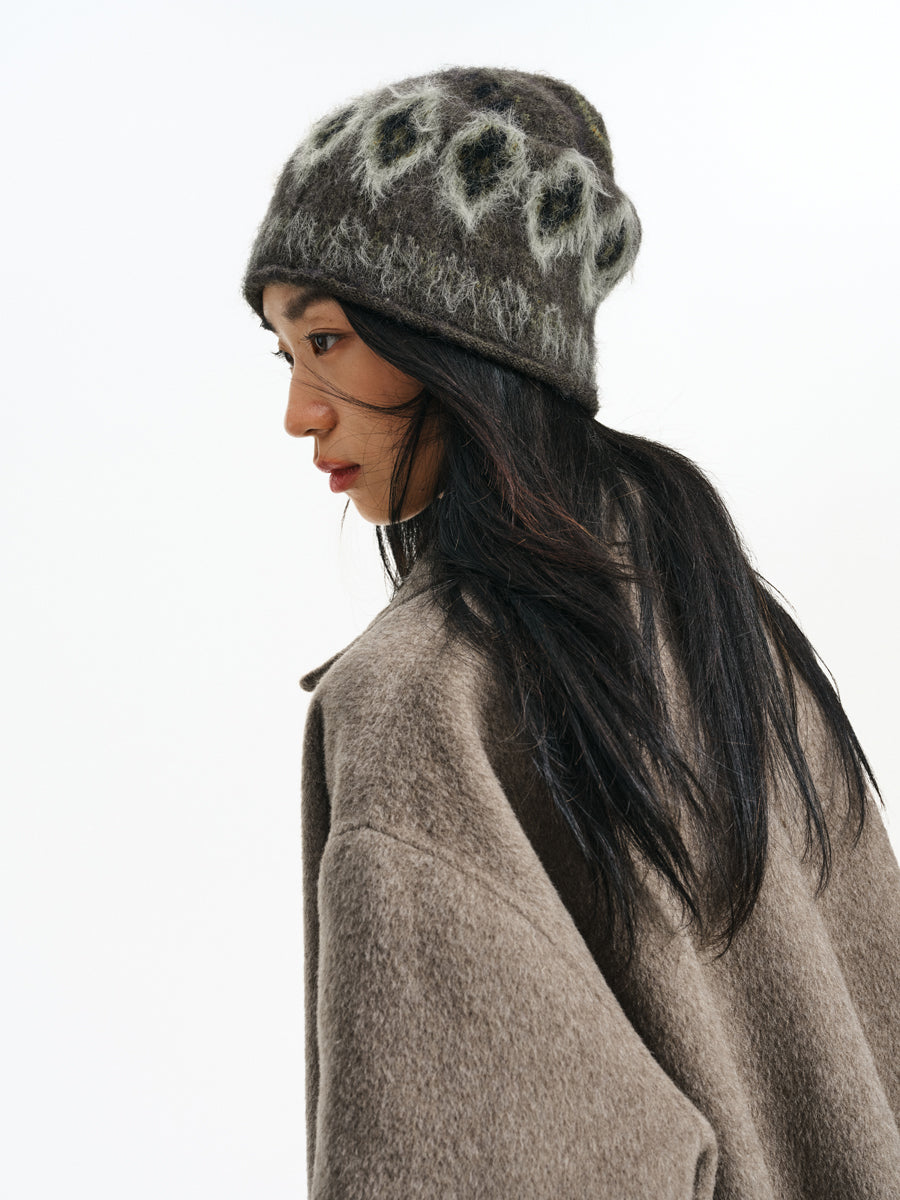 Faux Mink &amp; Sheep Wool Knit Cap