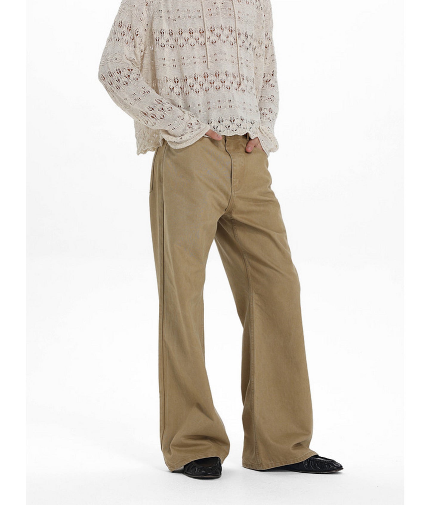 Low-Waist Straight-Leg Casual Pants