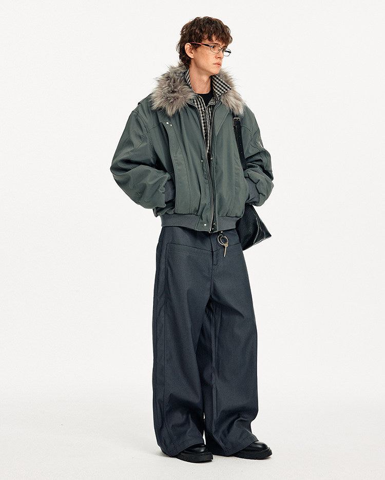 Edgy Patchwork Workwear Jacket