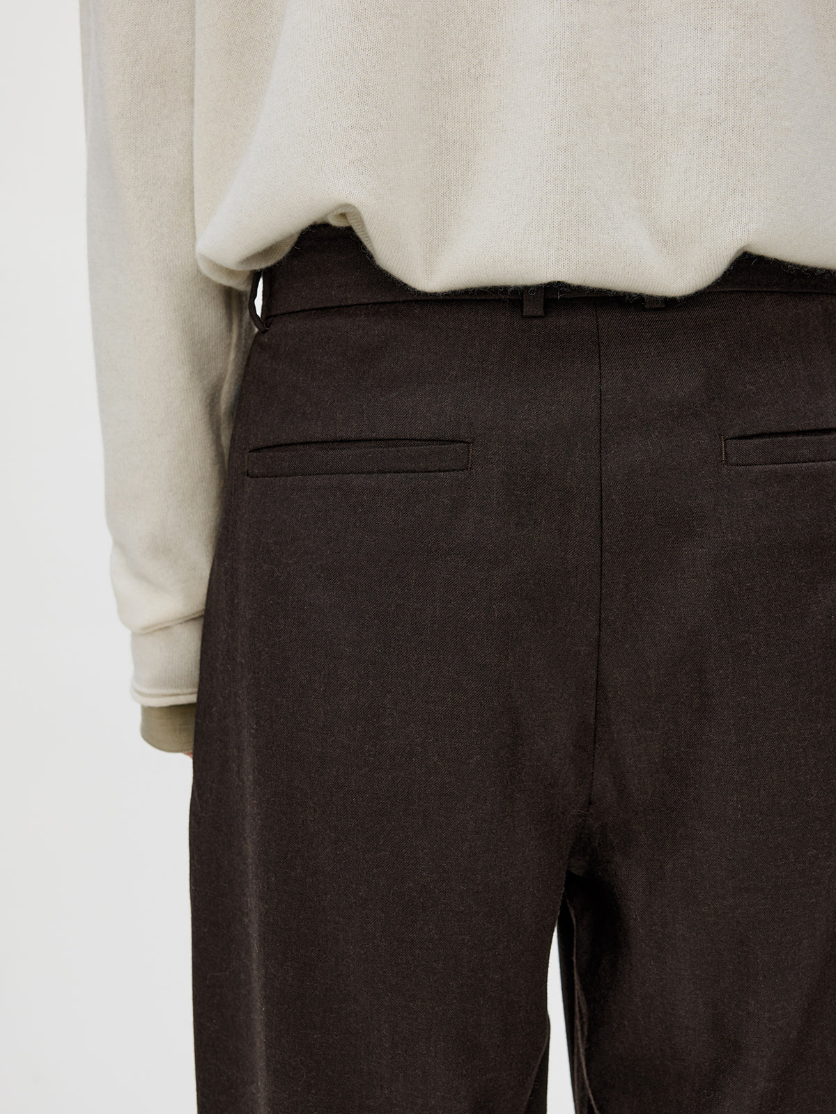 Straight-Leg Pleated Casual Pants