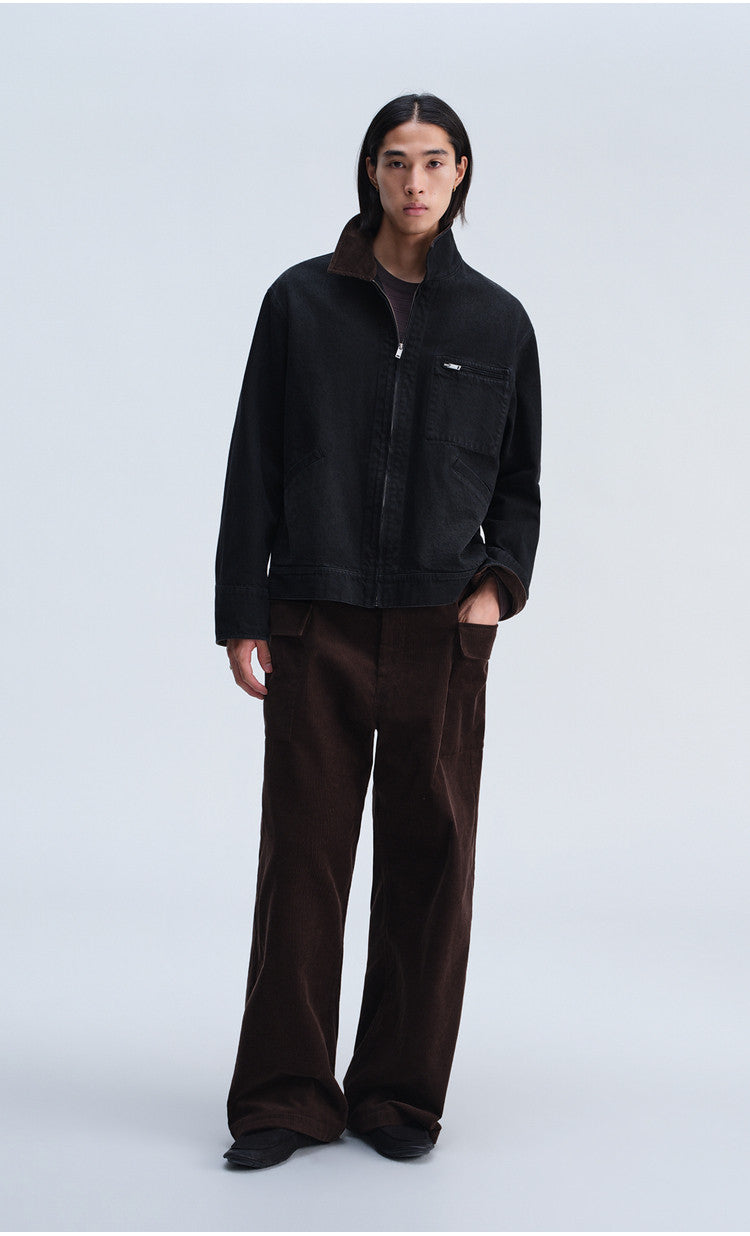 Wash-Finish Casual Pants with Flap Pockets
