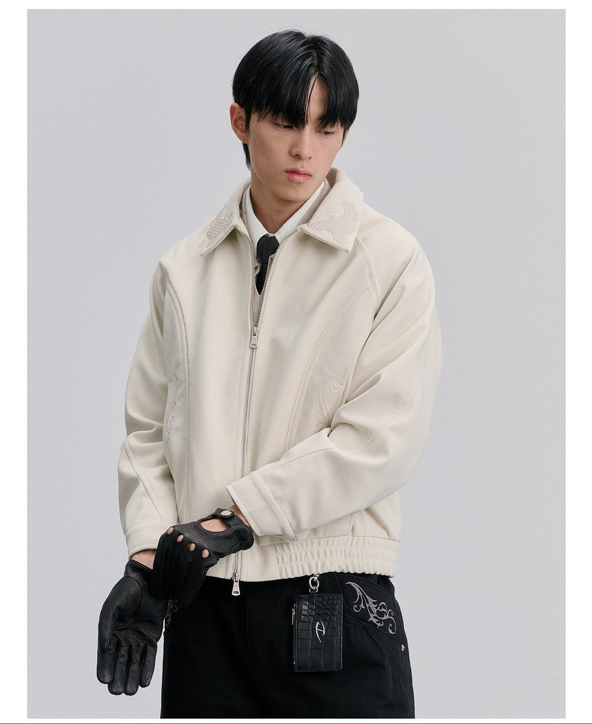 Embroidered Lapel Jacket