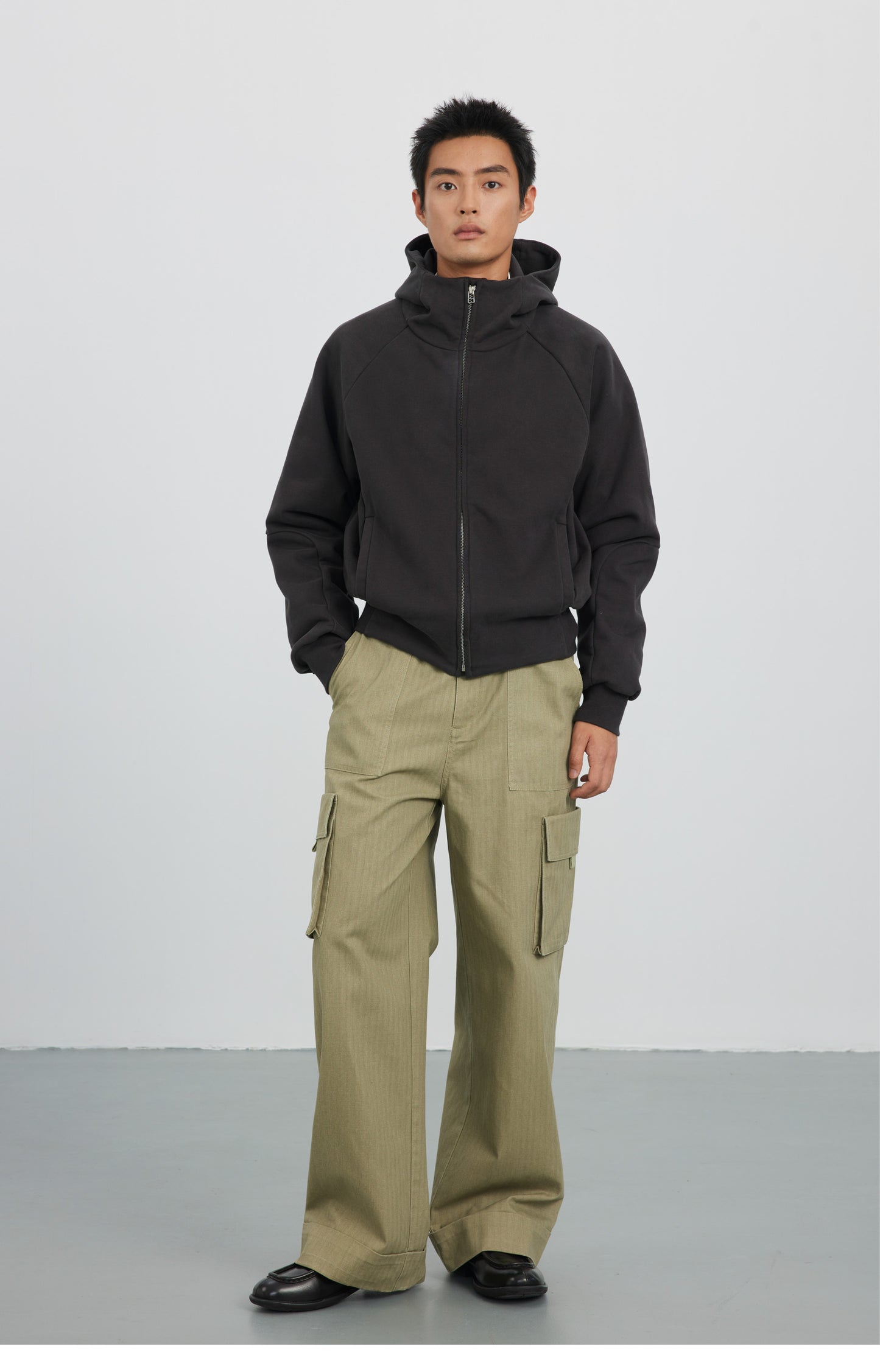 Turtleneck Hooded Sweatshirt