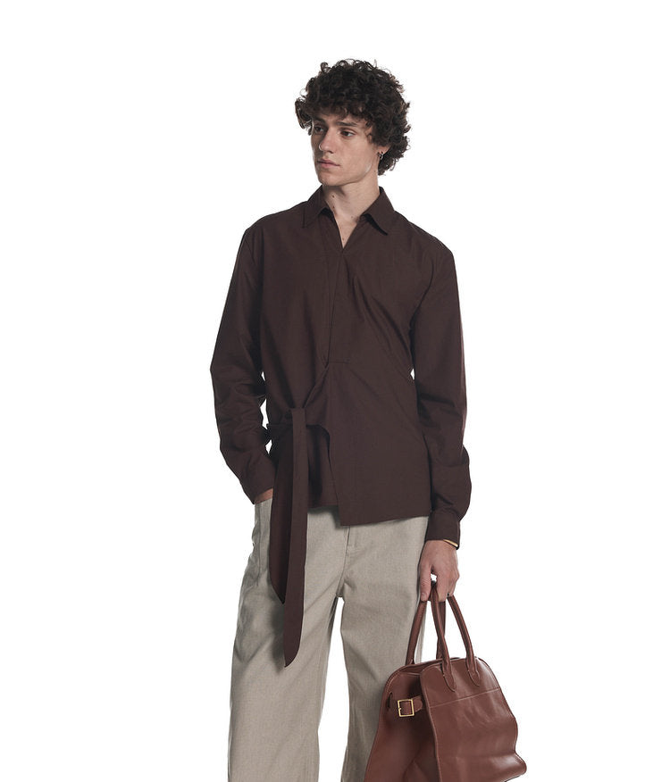 Vintage-style distressed finish shirt