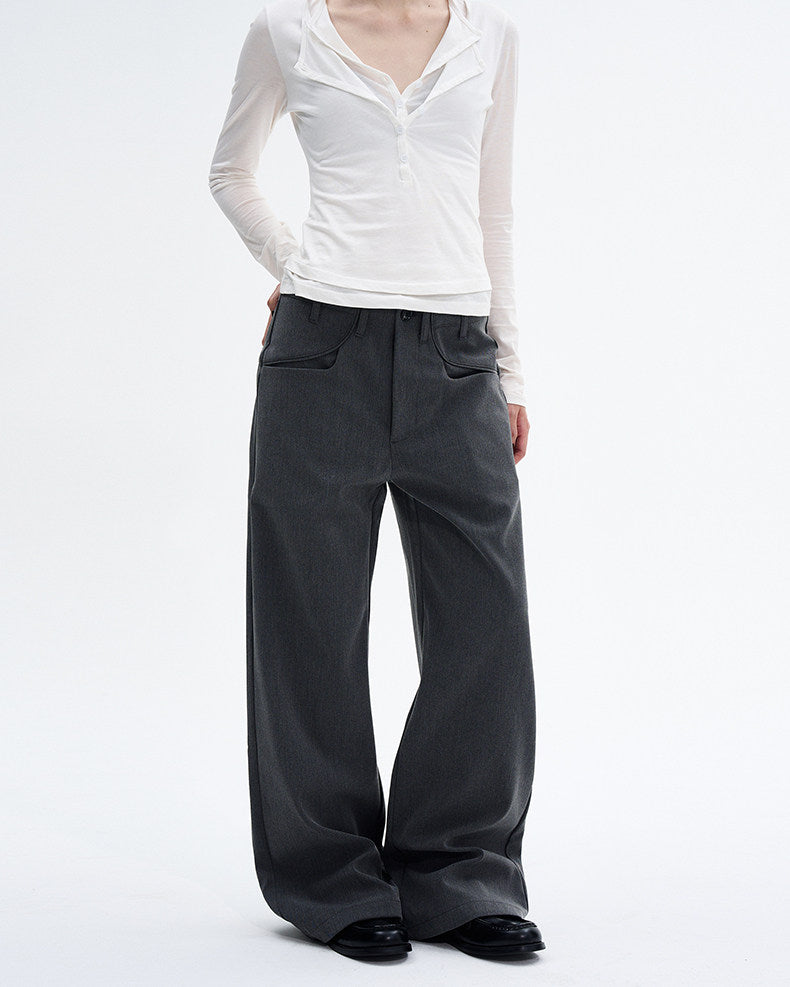 Luxury Straight-Leg Casual Pants