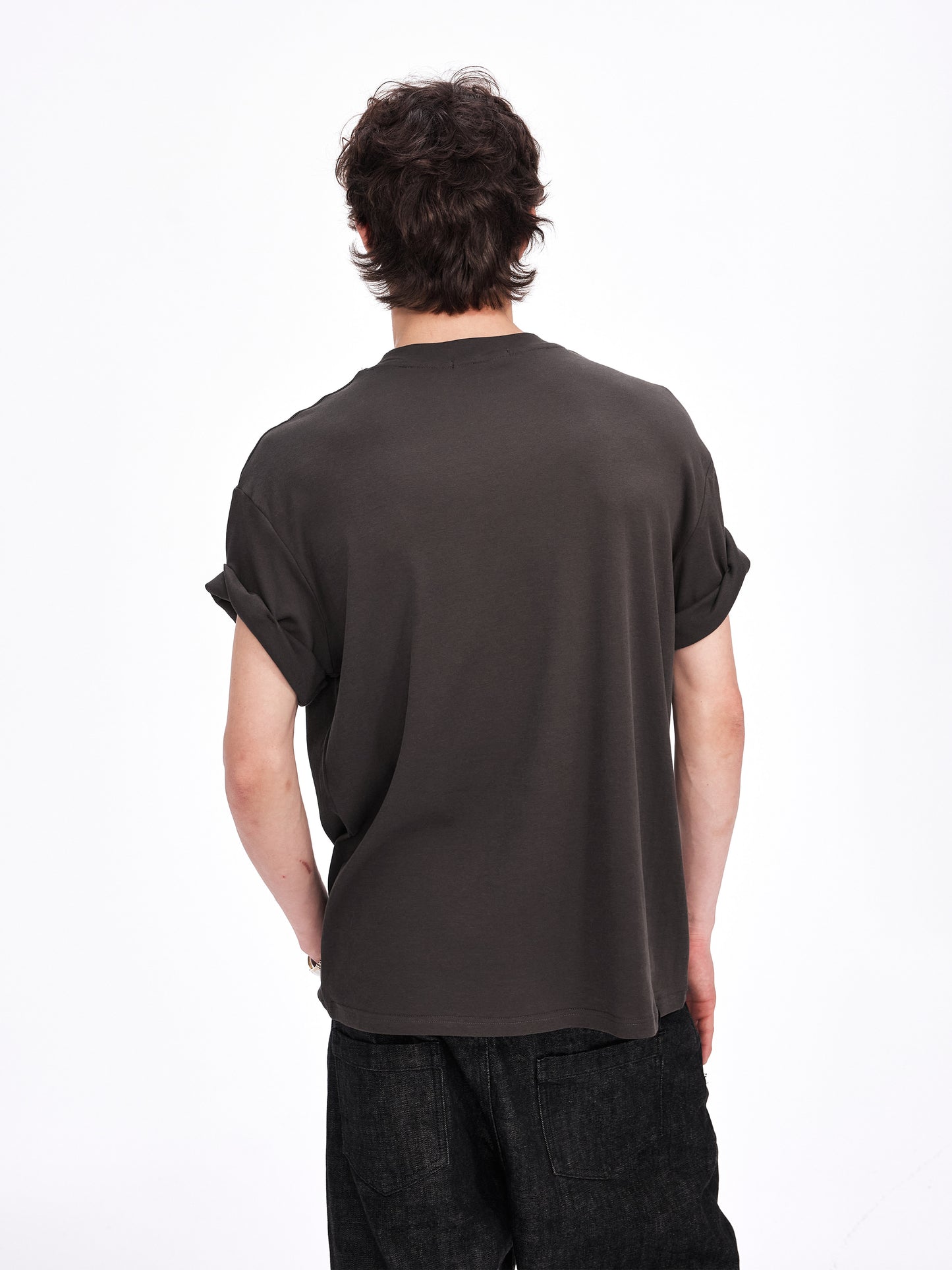 Roll-Up Sleeve Printed T-Shirt