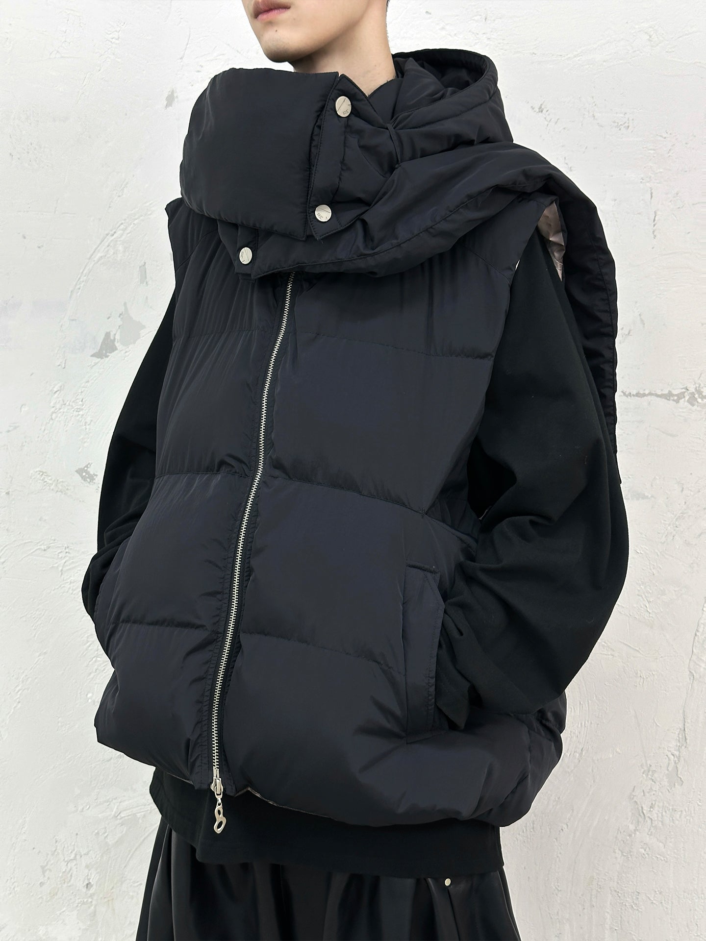 Detachable Scarf Reversible Vest