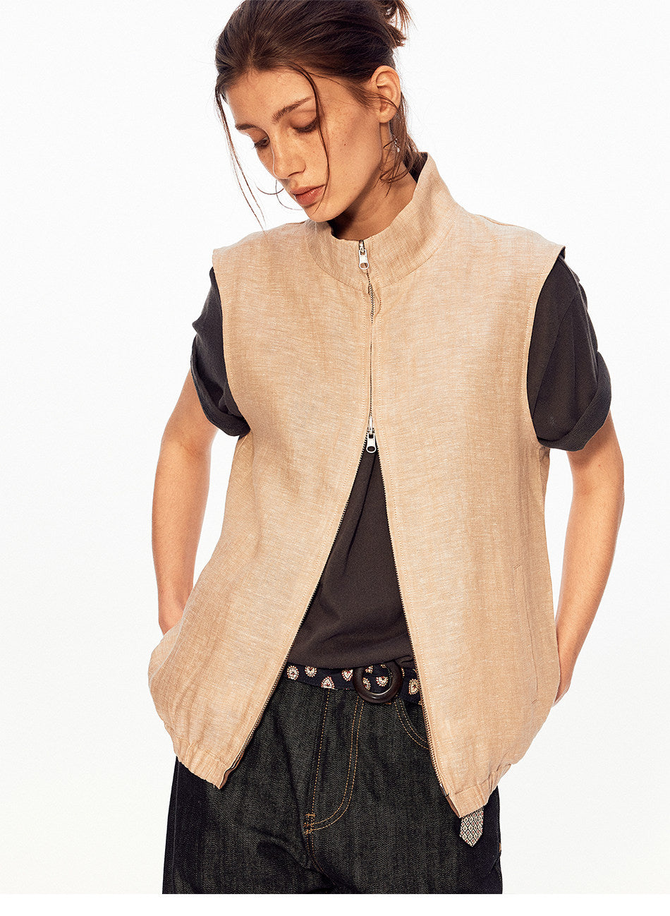 Reversible Stand-Collar Vest