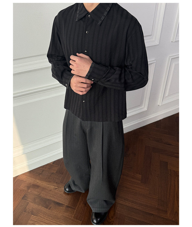 Moisture-wicking striped shirt