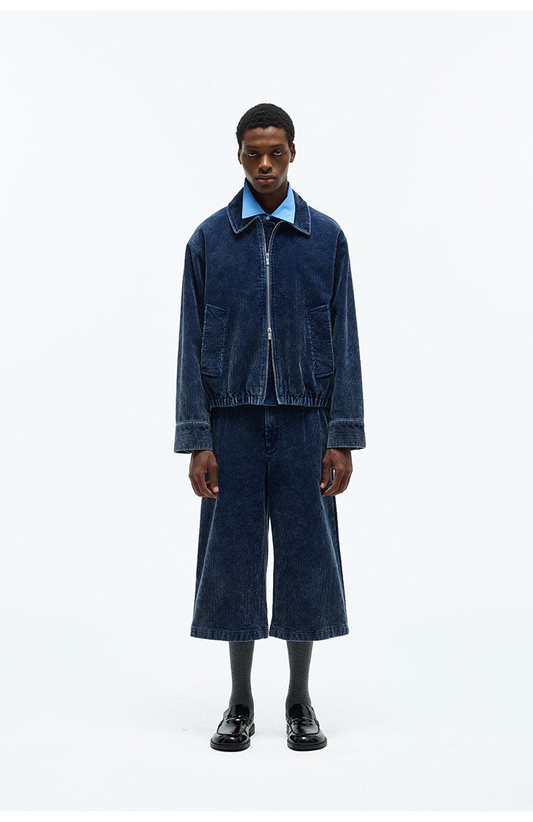 Corduroy Textured Cropped shorts