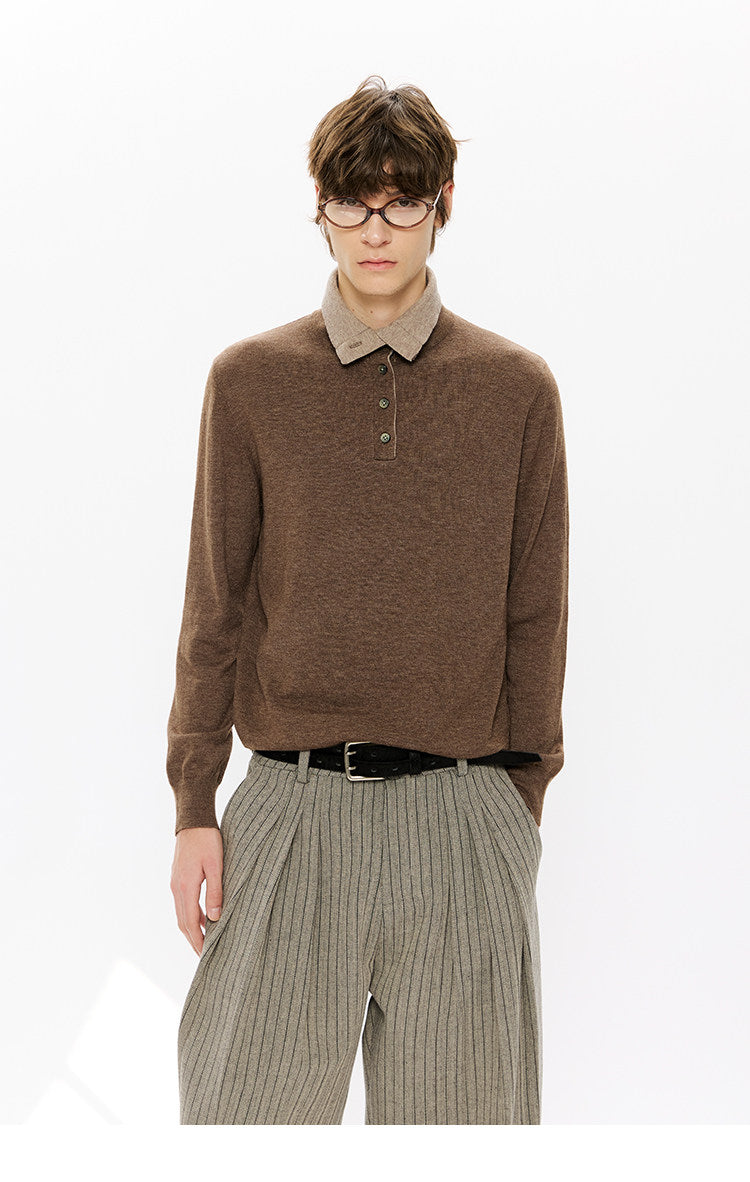 Double-Layer Stand Collar Knit