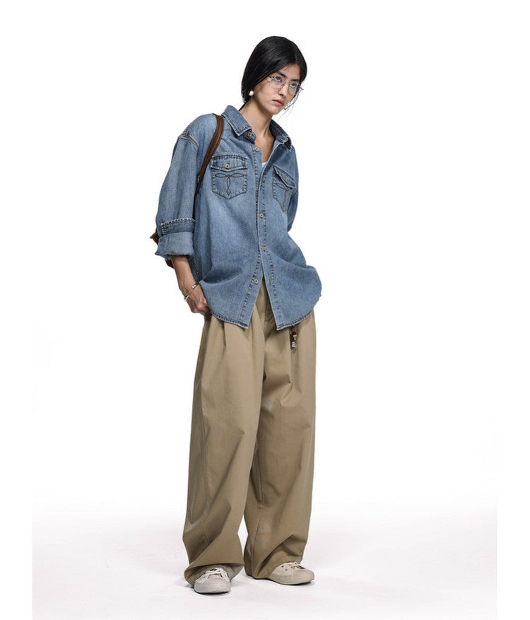 High-Quality Washed Denim Shirt